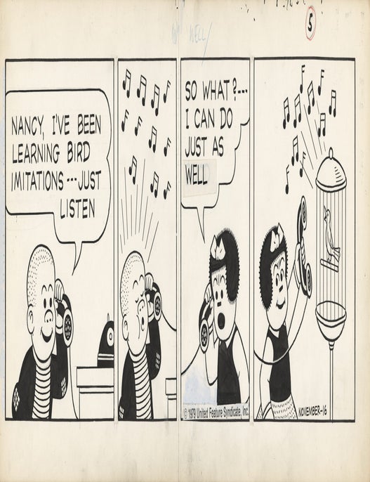 Original artwork for Nancy comic strip, November 16, 1979