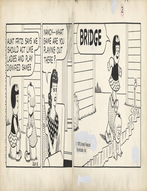 Original artwork for Nancy comic strip, July 3, 1979