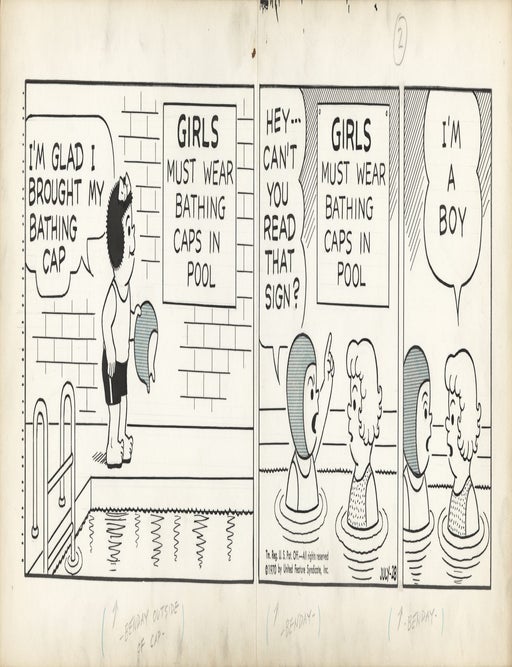Original artwork for Nancy comic strip, July 28, 1970