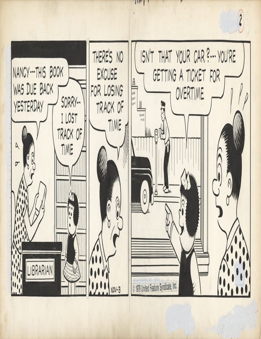 Original artwork for Nancy comic strip, November 13, 1979