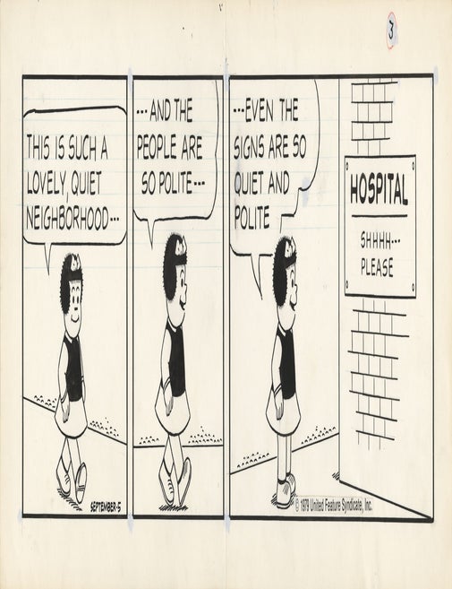 Original artwork for Nancy comic strip, September 5, 1979