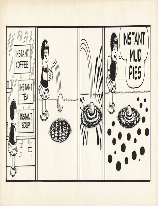 Original artwork for Nancy comic strip, circa 1970s
