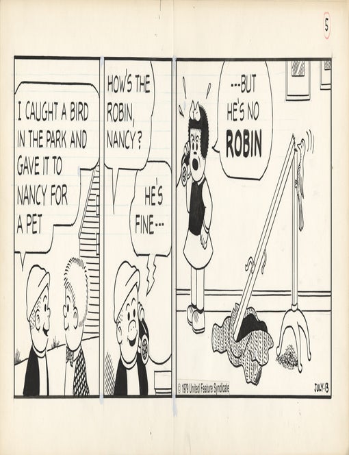 Original artwork for Nancy comic strip, July 13, 1979