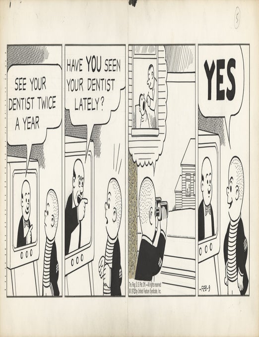 Original artwork for Nancy comic strip, February 9, 1973