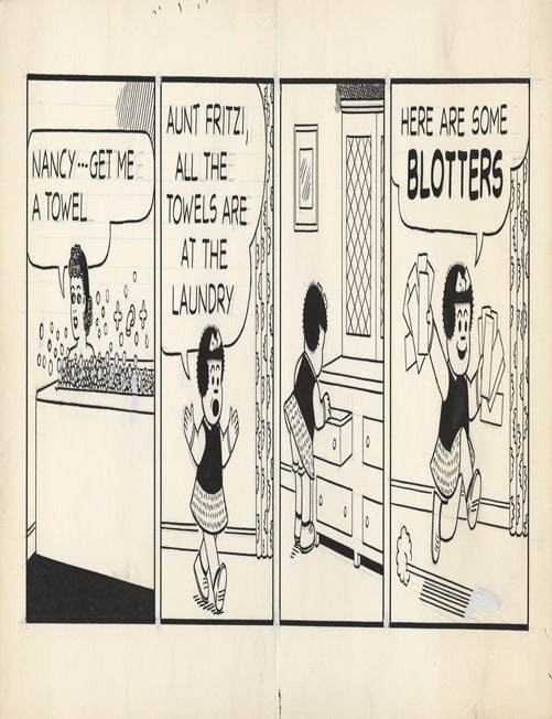 Original artwork for Nancy comic strip, October 15, 1958