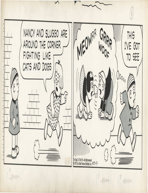 Original artwork for Nancy comic strip, October 6, 1972