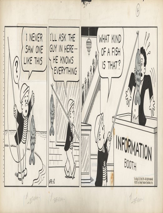 Original artwork for Nancy comic strip, April 12, 1973