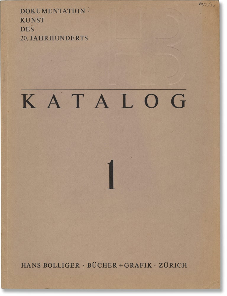 Book #171643] Katalog [Catalog] Vols. 1, 2, 3, and 6 (Softcover). Hans Bolliger