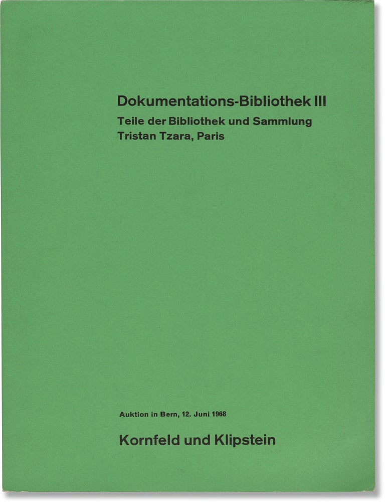 Book #171648] Dokumentations-Bibliothek III: Teile der Bibliothek und Sammlung Tristan Tzara,...