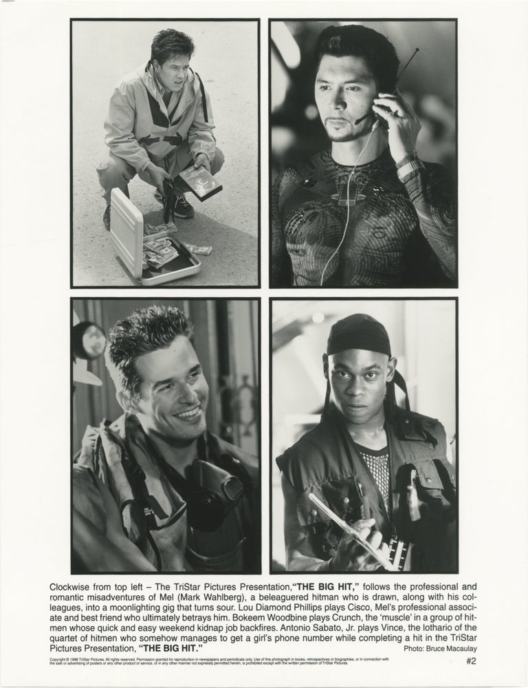 Book #171670] The Big Hit (Two original photographs from the 1998 film). Mark Wahlberg Christina...
