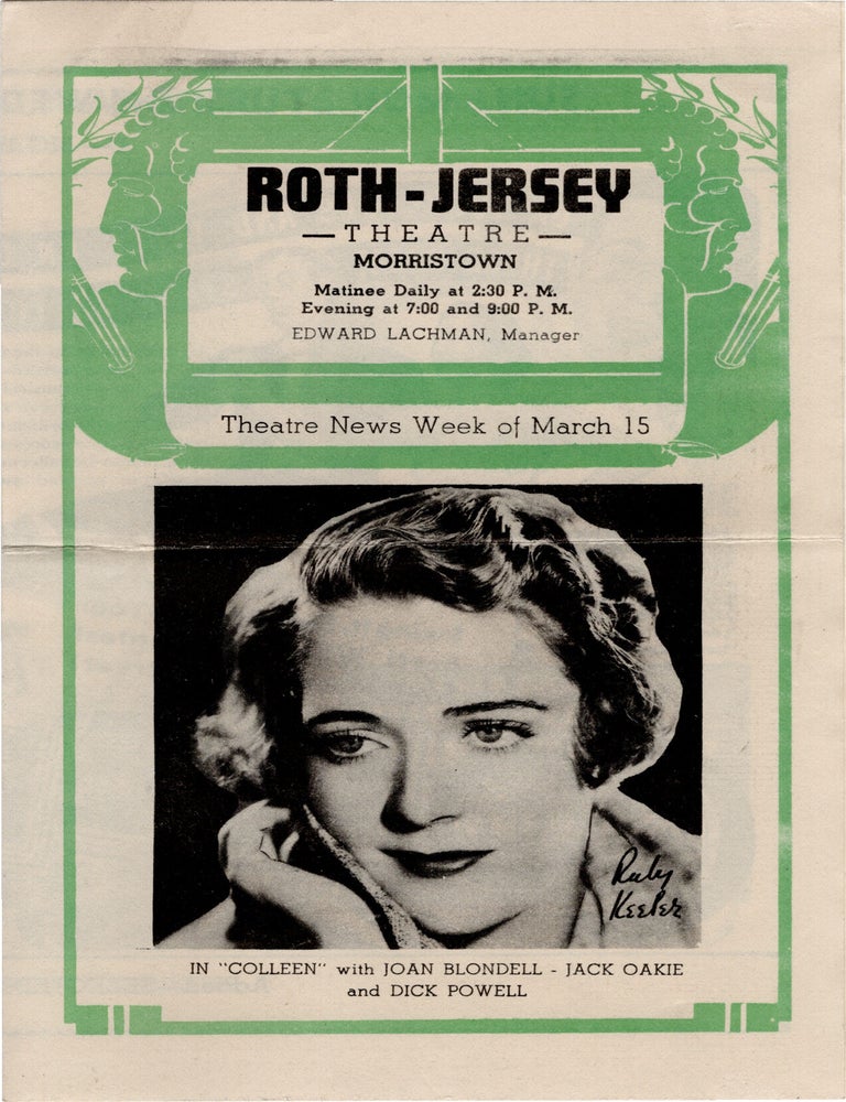 Book #171684] Colleen (Original Program for the 1936 musical film at the Roth-Jersey Theatre)....