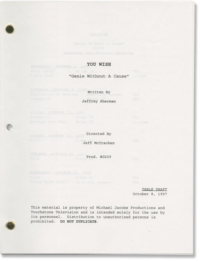 You Wish: Genie Without a Cause (Two original screenplays for the 1997 television episode