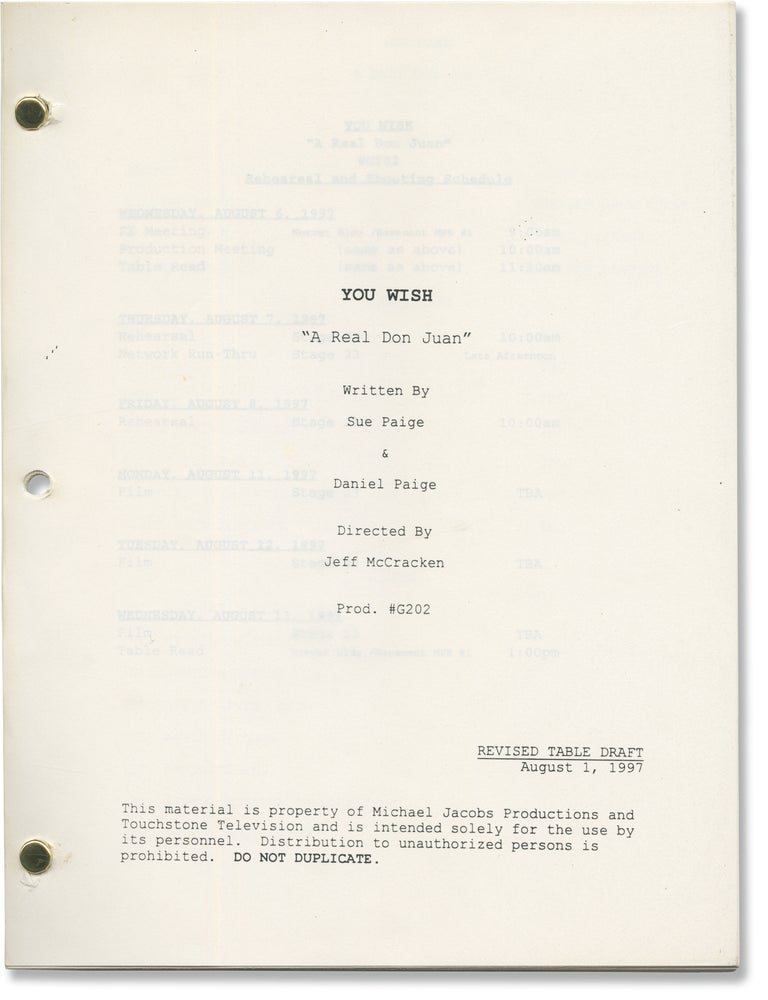 You Wish: A Real Don Juan (Three original screenplays for the 1997 television episode