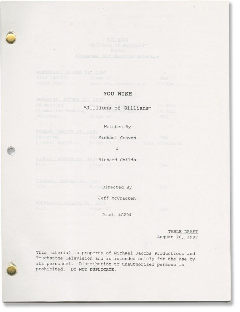 Book #171711] You Wish: Jillions of Gillians (Three original screenplays for the 1997 television...