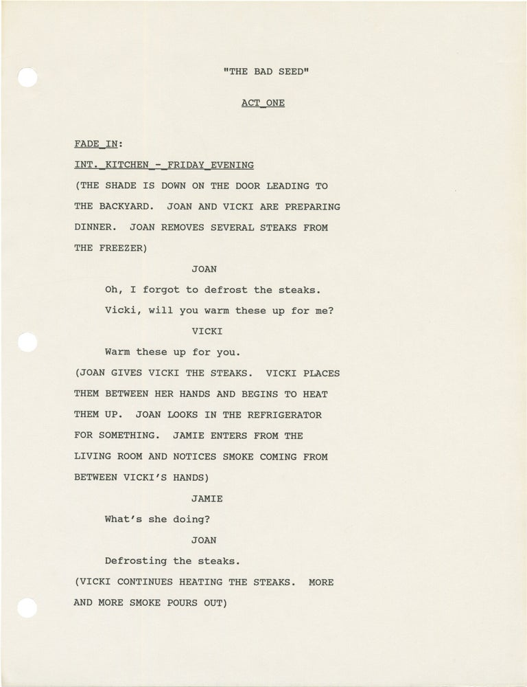 Small Wonder: The Bad Seed (Three original screenplays for the 1987 television episode