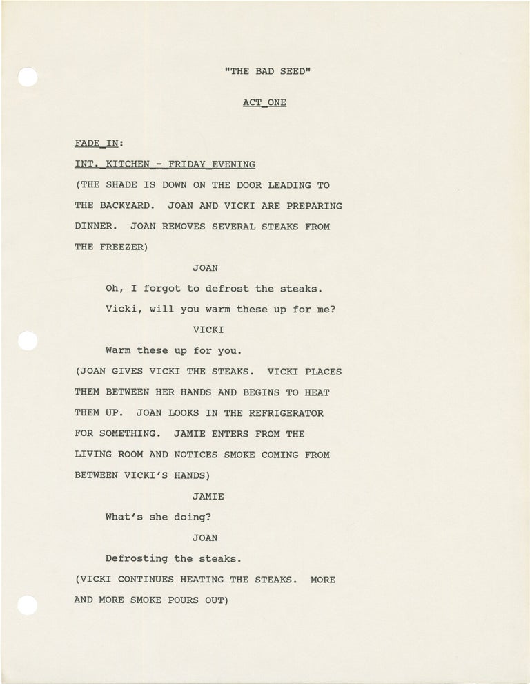 Small Wonder: The Bad Seed (Three original screenplays for the 1987 television episode