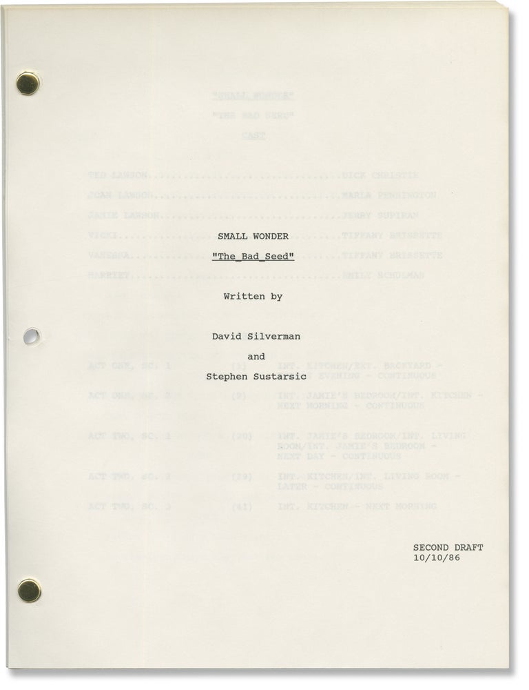 Small Wonder: The Bad Seed (Three original screenplays for the 1987 television episode