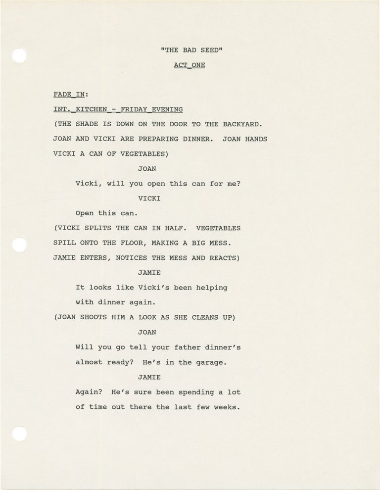 Small Wonder: The Bad Seed (Three original screenplays for the 1987 television episode