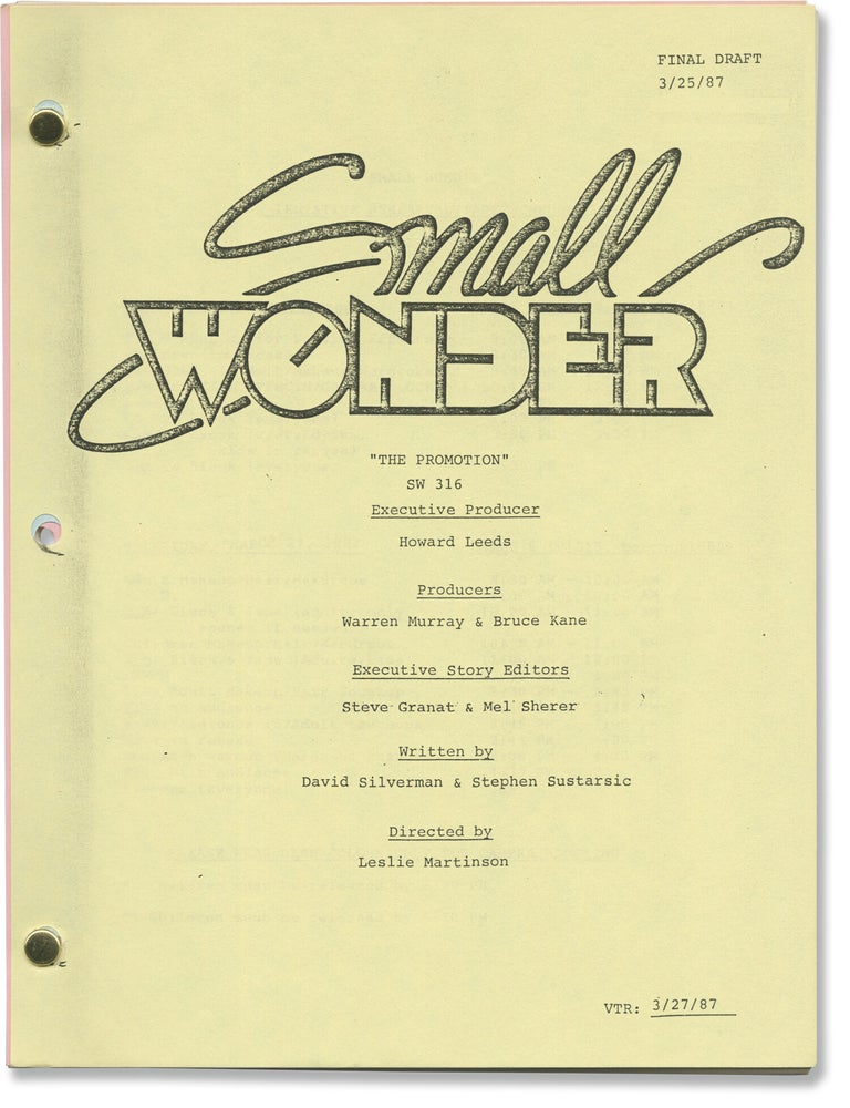 Small Wonder: The Promotion (Original screenplay for the 1987 television episode