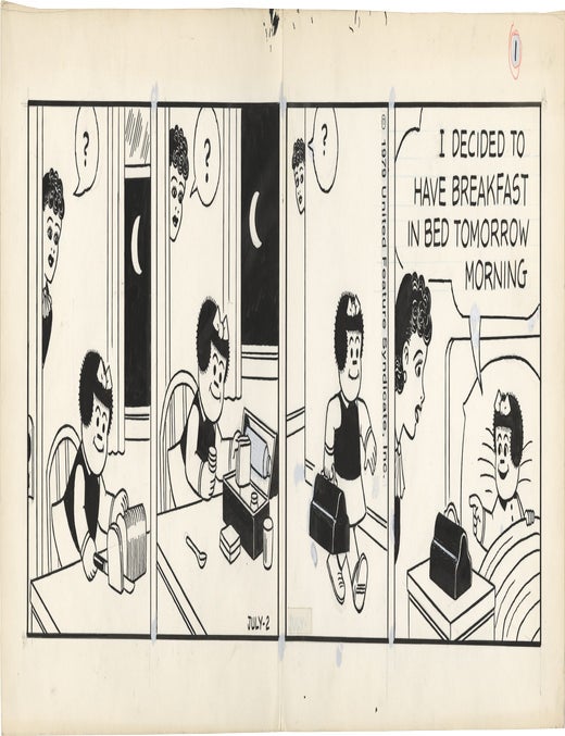 Original artwork for Nancy comic strip, July 2, 1979