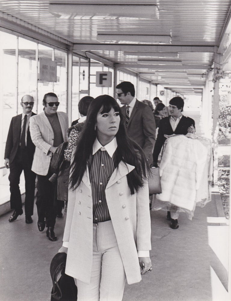 Three original press photographs of Sonny and Cher in Paris, 1967