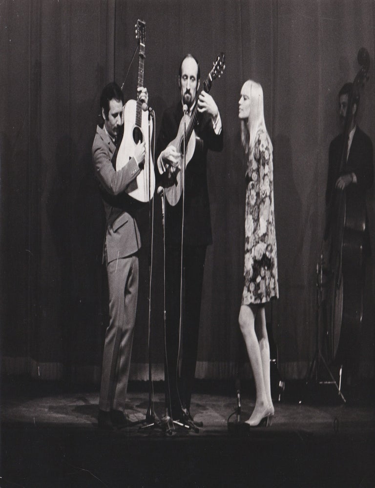 Original photograph of Peter, Paul and Mary performing at the Olympia in Paris, 1965