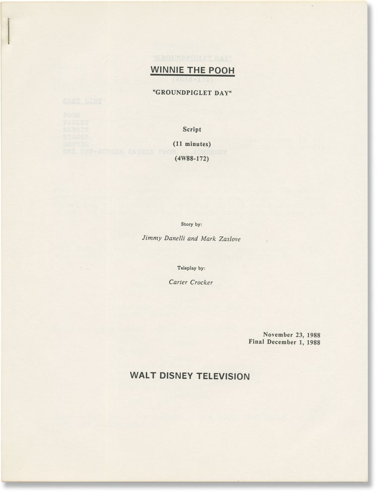 The New Adventures of Winnie the Pooh: Groundpiglet Day (Original screenplay for the 1989...