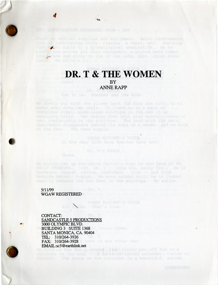 Dr. T and the Women (Original screenplay for the 2000 film