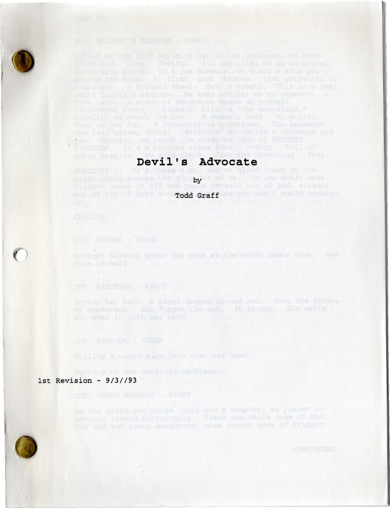 The Devil's Advocate (Original screenplay for an unproduced film