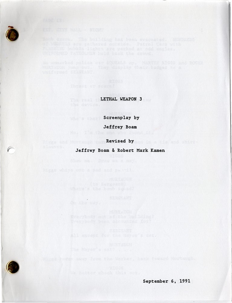 Lethal Weapon 3 [Three] (Original screenplay for the 1992 film