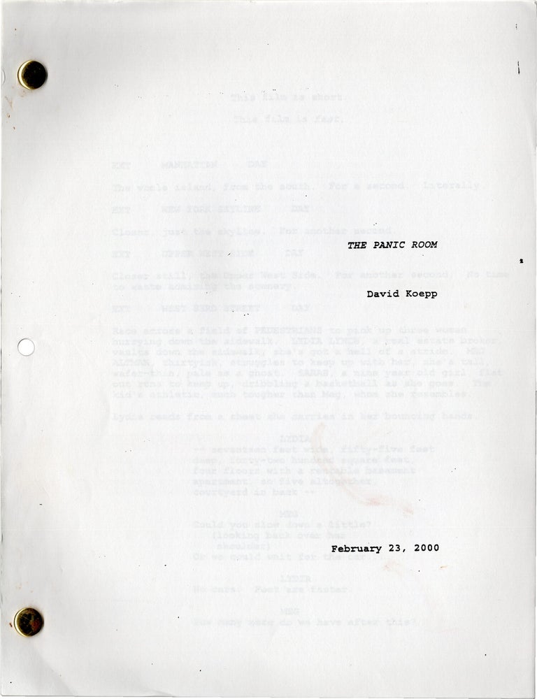 Panic Room (Original screenplay for the 2002 film