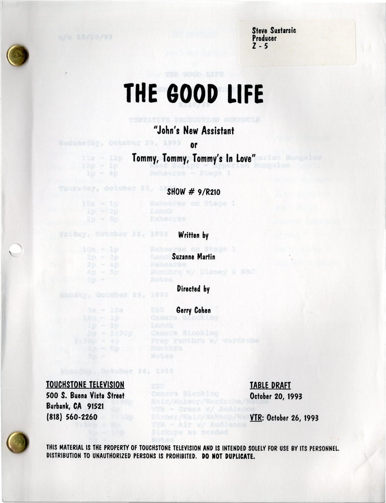 The Good Life: John's New Assistant or Tommy, Tommy, Tommy's In Love (Two original...