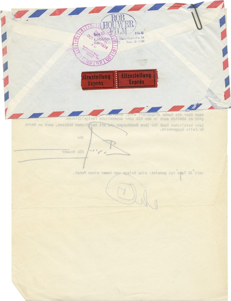 Small archive of correspondence between Rob Houwer and Paul Kohner
