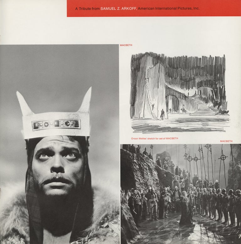 Original publicity booklet for Orson Welles' receipt of the American Film Institute's third annual Life Achievement Award, 1975