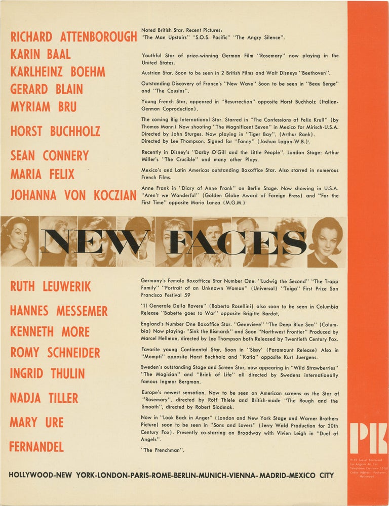 Original press folder produced by Paul Kohner Agency, circa 1959