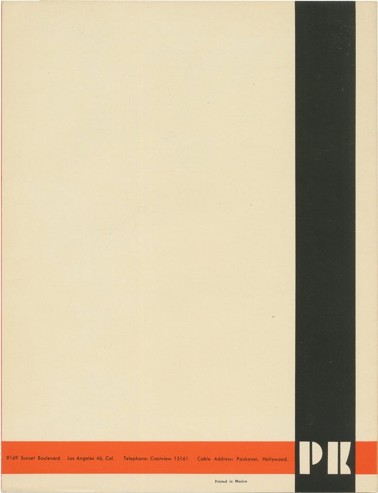 Original press folder produced by Paul Kohner Agency, circa 1959