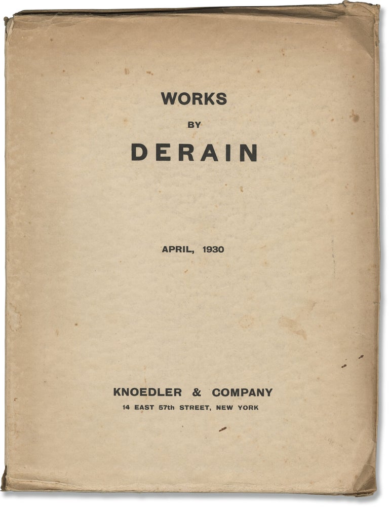 Book #172012] Works by Derain (First Edition). Andr&eacute; Derain, Etienne Bignou, preface