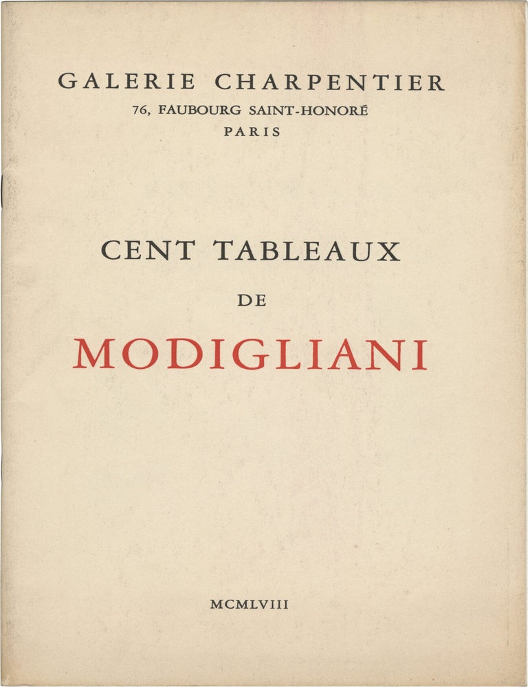 Book #172031] Cent tableaux de Modigliani [100 paintings by Modigliani] (First Edition). Amedeo...