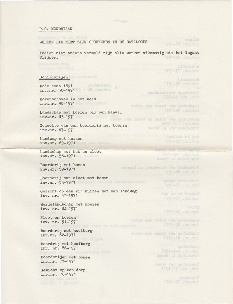 Mondrian: in de Collectie Van Het Haags Gemeentemuseum&mdash;Catalogus 1968 [Mondriaan in the collection of the Hague Gemeentemuseum]