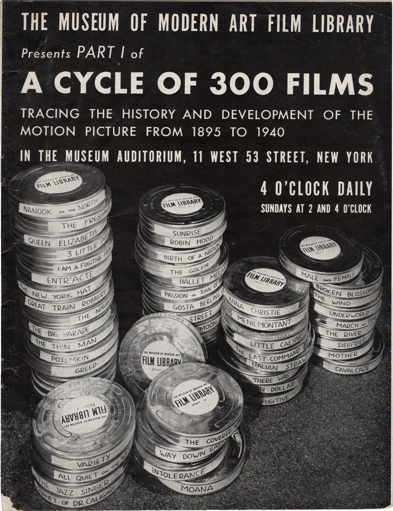 A Cycle of 300 Films: Tracing the History and Development of the Motion Picture from 1895 to...
