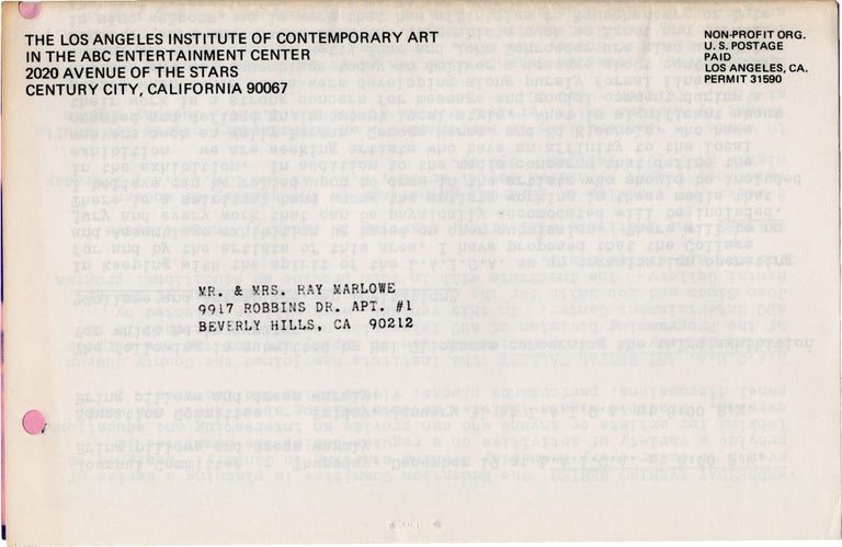The Los Angeles Institute of Contemporary Art Newsletter: No. 7
