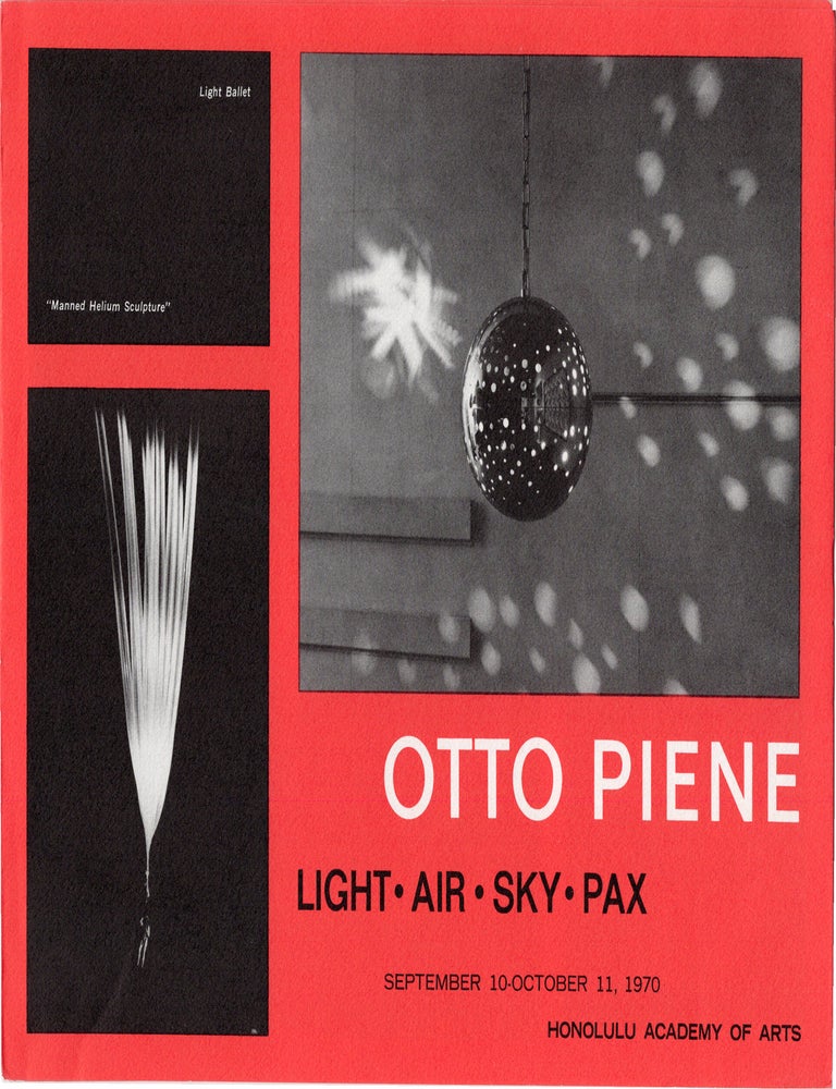 Book #172107] Otto Piene: Light Air Sky Pax (Original brochure for the 1970 exhibition). Otto Piene