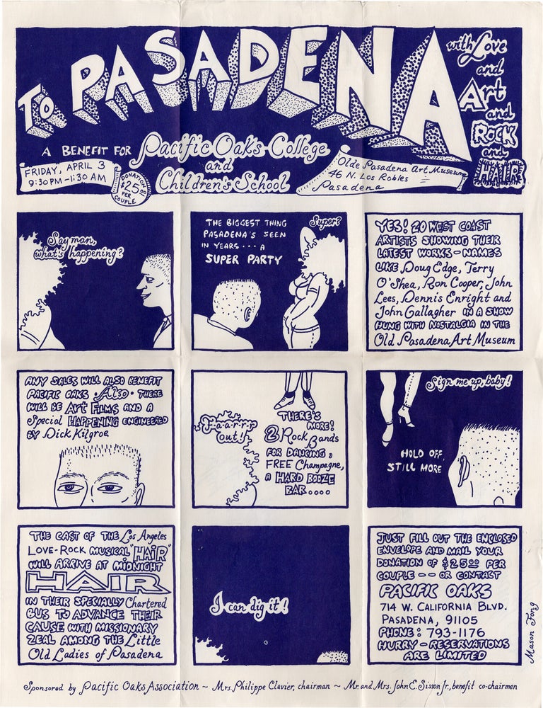 To Pasadena with Love and Art and Rock and Hair [Original poster invitation to a benefit event...