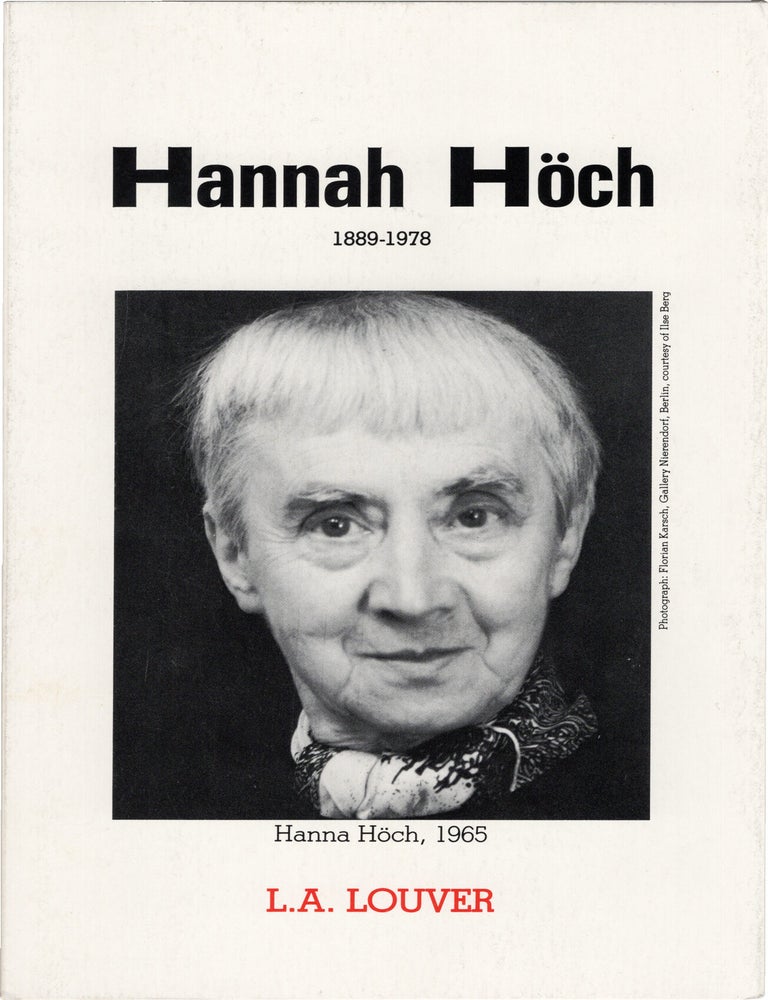 Book #172120] Hannah H&ouml;ch (Original brochure for the 1984 exhibition). Hannah H&ouml;ch