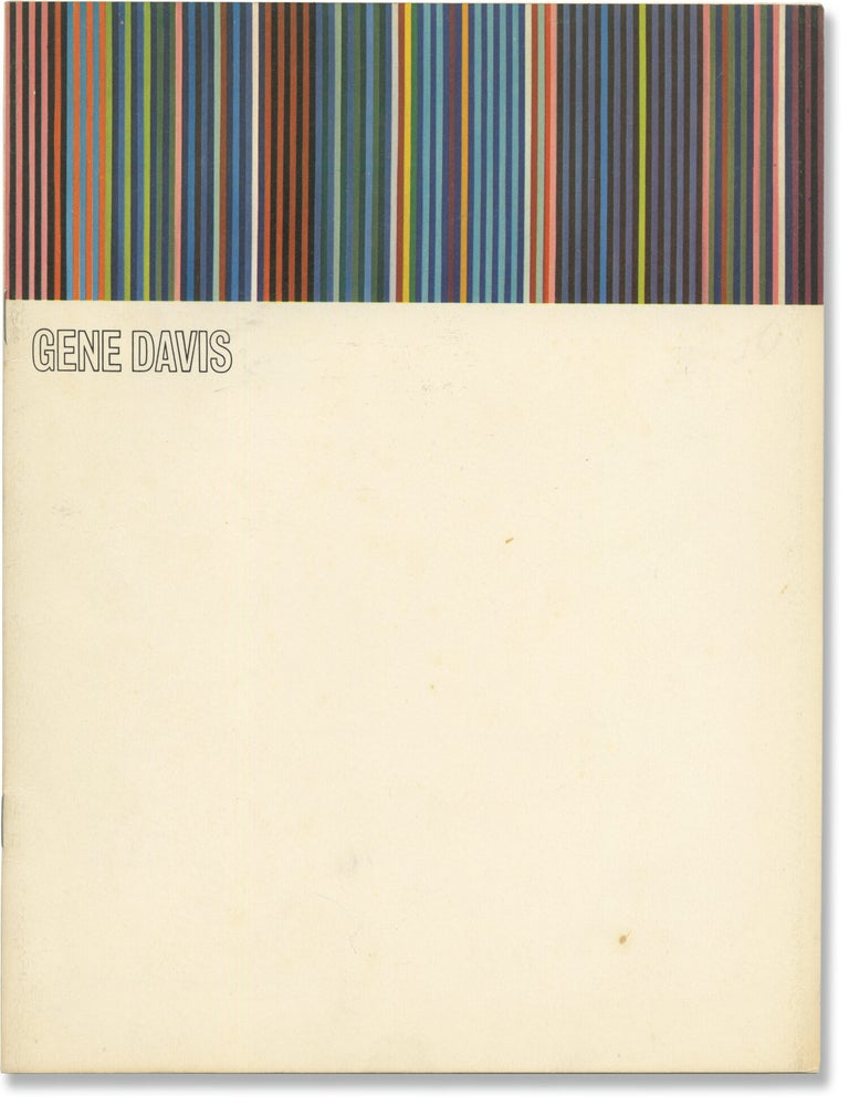 Book #172160] Gene Davis (Original catalog for the 1968 exhibition). Gene Davis, Gene Baro, text