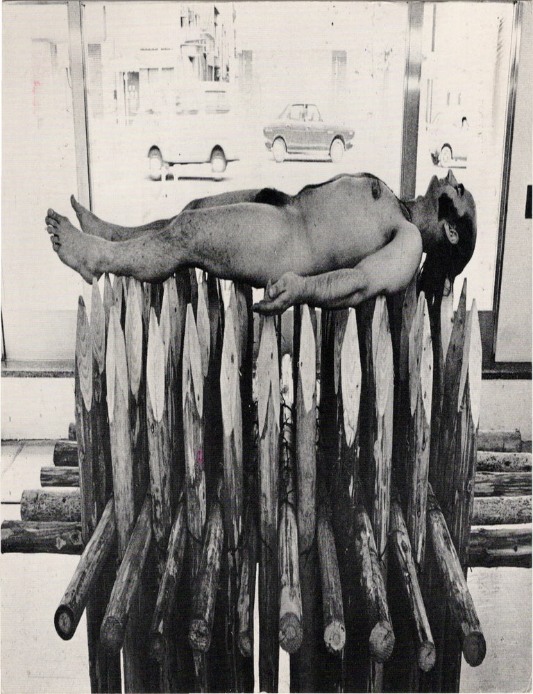 Archive of eighteen self-published post-cards of performances, including eight signed by the artist, two exhibition flyers, and program, 1976-1984