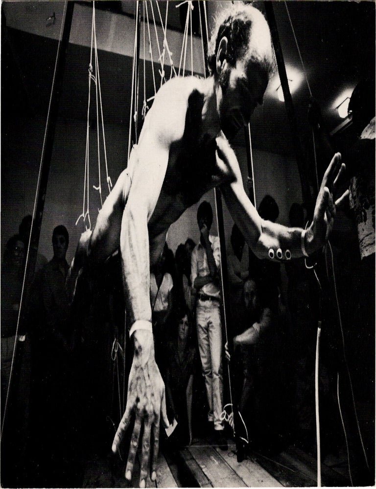 Archive of eighteen self-published post-cards of performances, including eight signed by the artist, two exhibition flyers, and program, 1976-1984
