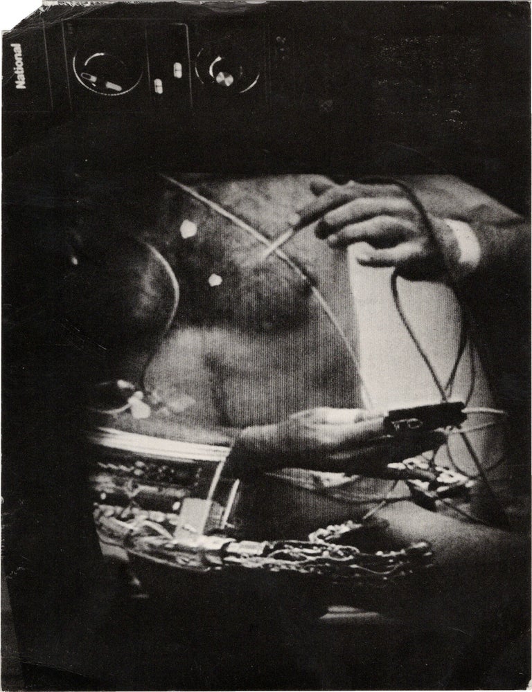 Archive of eighteen self-published post-cards of performances, including eight signed by the artist, two exhibition flyers, and program, 1976-1984