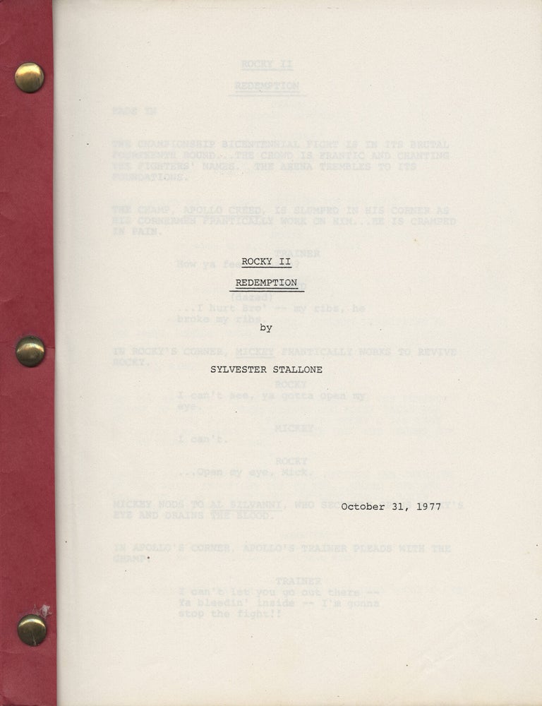 Rocky II: Redemption [2, Two] (Original screenplay for the 1979 film