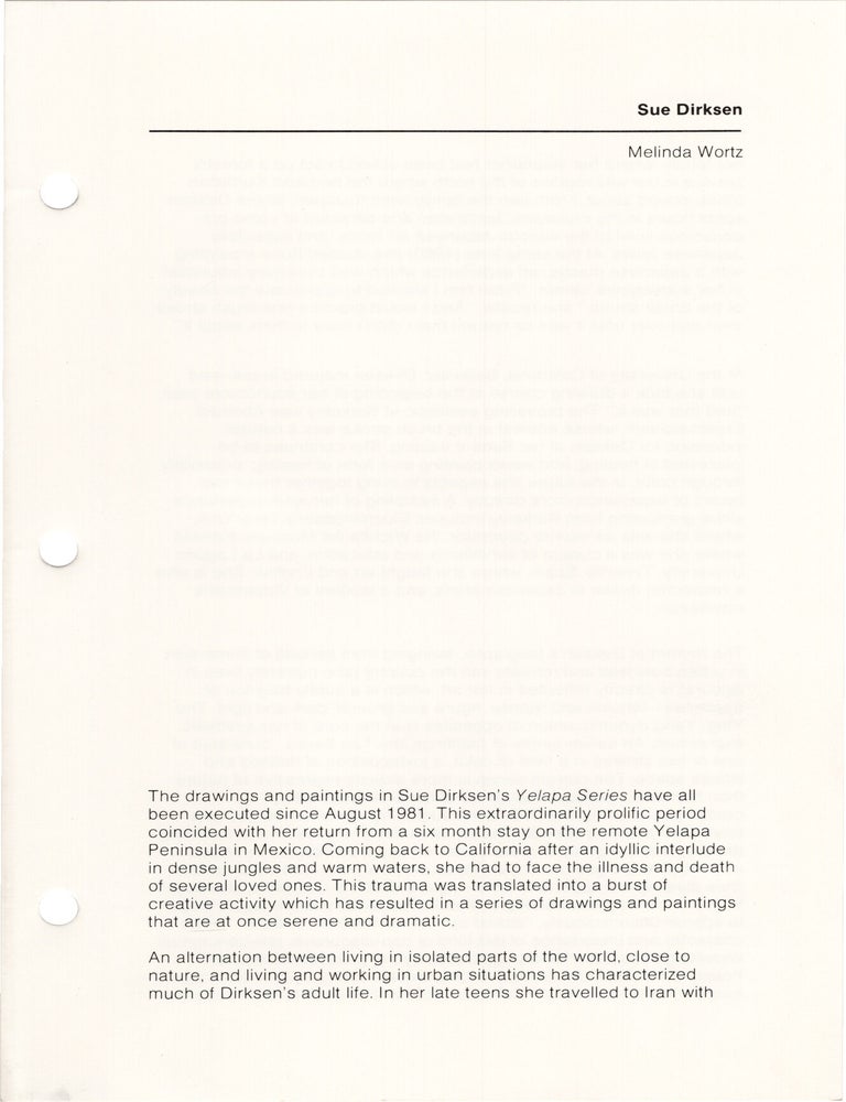 Mount St. Mary's College [University] Fine Arts Gallery Exhibitions 81/82